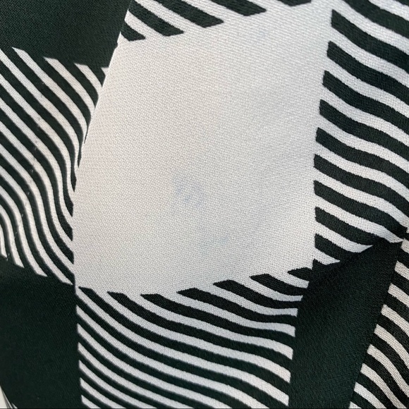 Rag & bone green white checker plaid print silk wrap sheer open back tank top - Picture 5 of 12